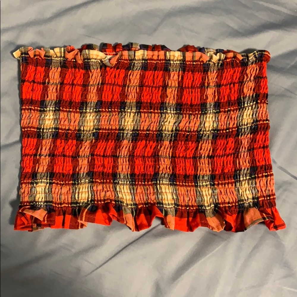 PLAID TUBE TOP